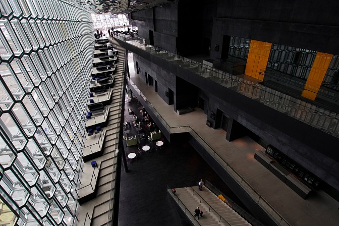 The mezzanine inside Harpa