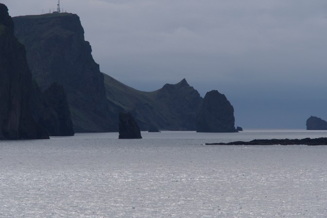 Coming into the harbour the views are dramatic. It's a sea bird nesting paradise