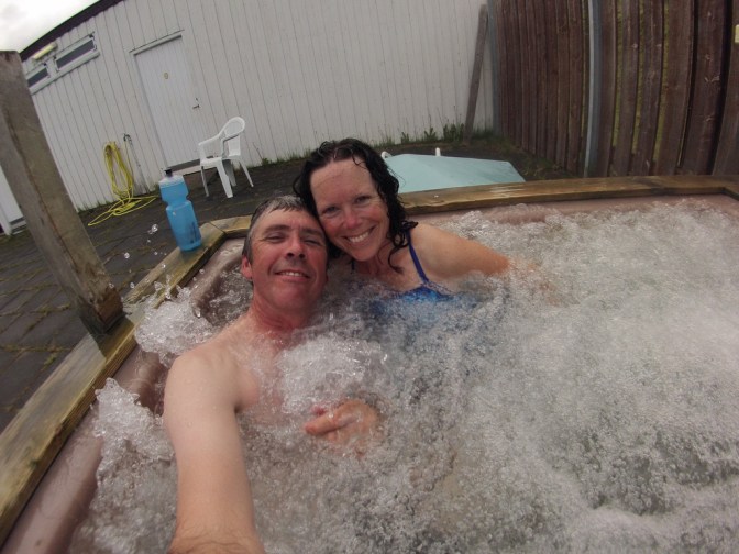 After a long day's ride there is nothing like relaxing in the hot tub