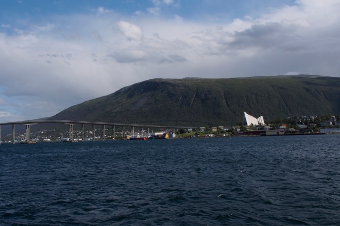 Looking north to Tromsdalen with the Arctic Cathedral on the right.