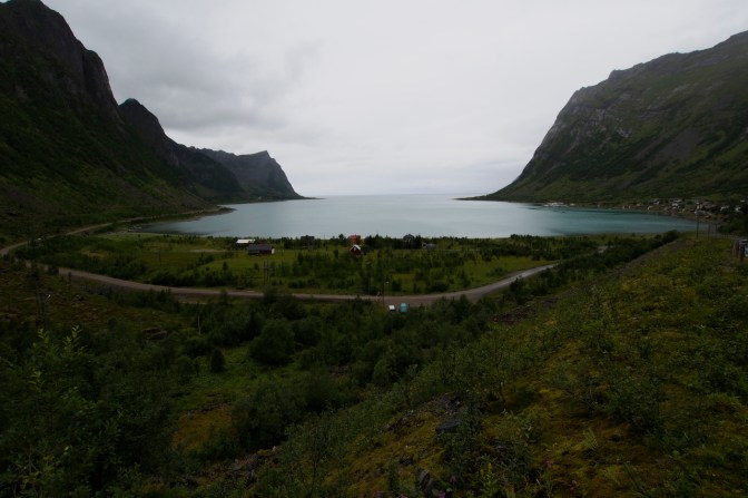 Looking north from the pass toward Skaland on Route 862.