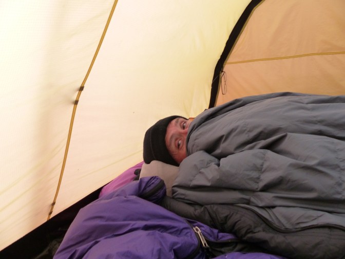 Paul settling in for the night.