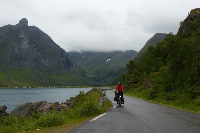 Paul on the road north of Ersfjord.
