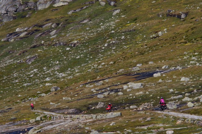 Cycling the Rallarvegen between Finse and Myrdal.