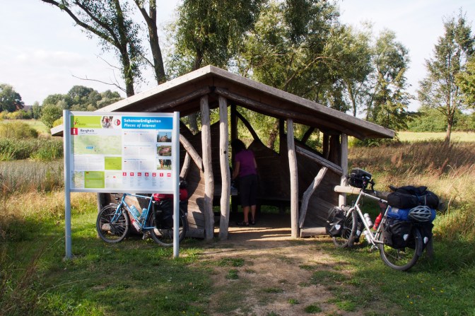 The cycle routes we followed in Germany have many shelters like this one along the way, complete with route info and noteworthy things to see in the region.
