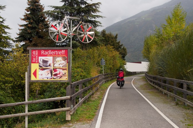 One of the restaurants catering to cyclists along the Via Santa Maria.