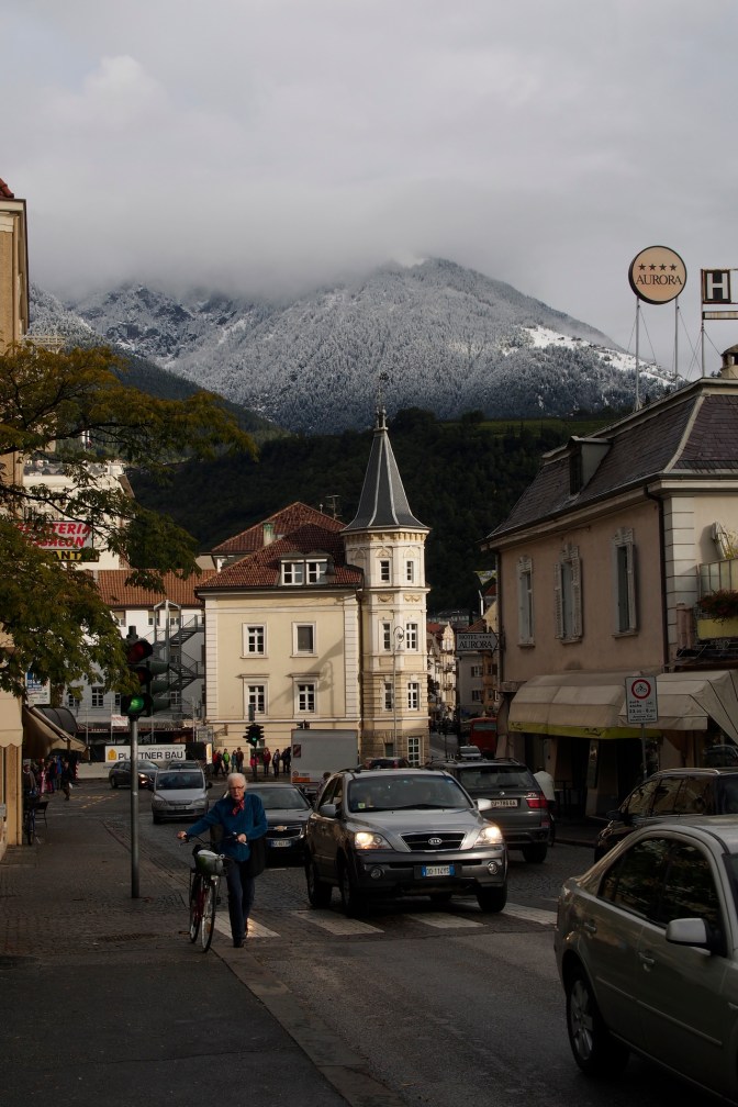 Merano with fresh snow on the mountains.