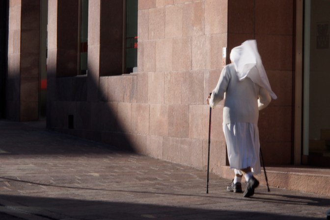 Nordic nun in Bolzano.