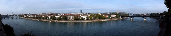 Panorama of Basel seen from the observation point at the Munster Cathedral.