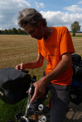 Paul checking the GPS for our route to a possible camp site.