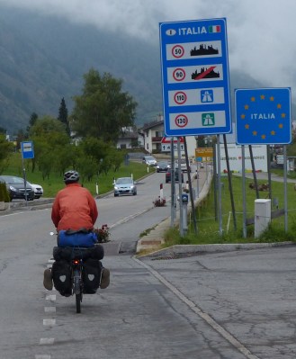 Entering Italy. Back into the Euro zone.