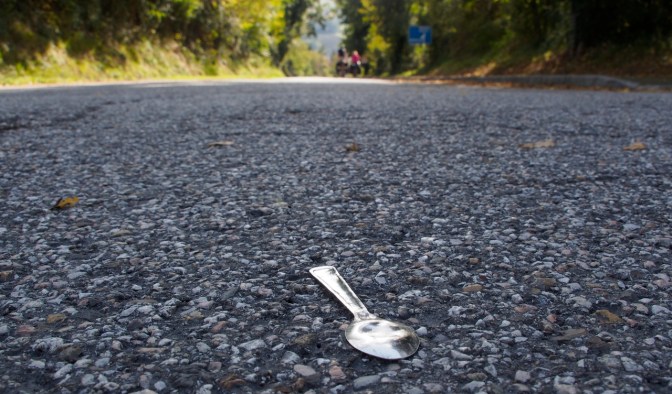 A spoon in the road.