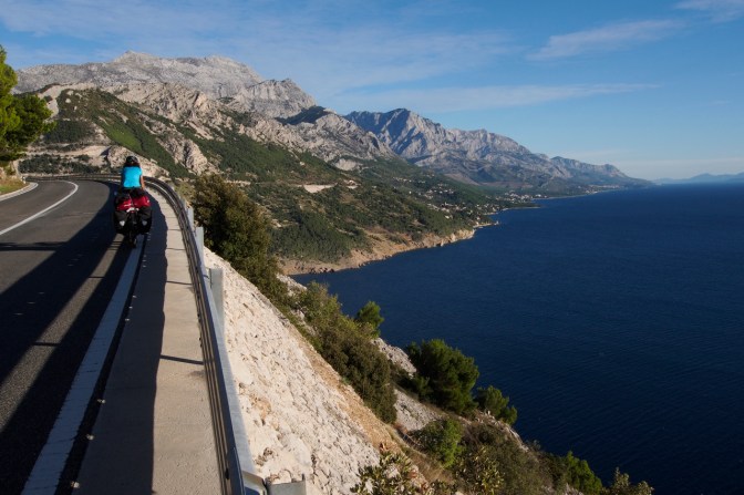 Cycling the Dalmation coast south of Split.