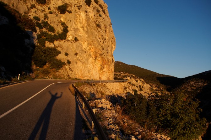 Sunset on the road down into Orebič.