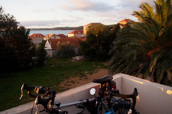 The view from our rented apartment in Orebić.