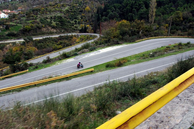The hairpins along the road out of Kotor.