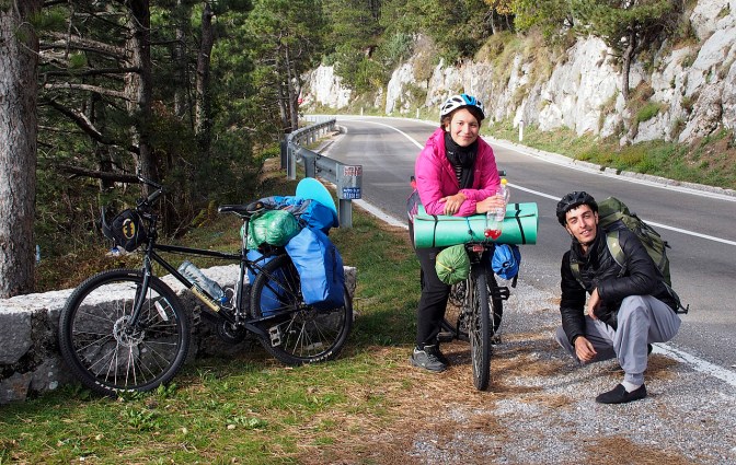 Mariya and Semen from Krasnoyarsk City, Siberia, on a tour of Montenegro.