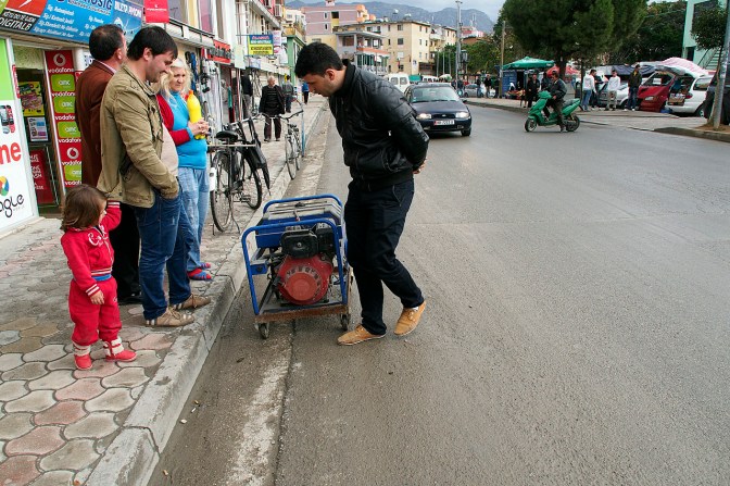 Buying a generator in Fush Kruj.