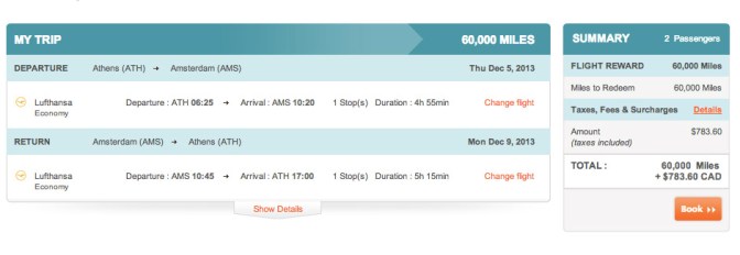 Athens to Amsterdam itinerary.