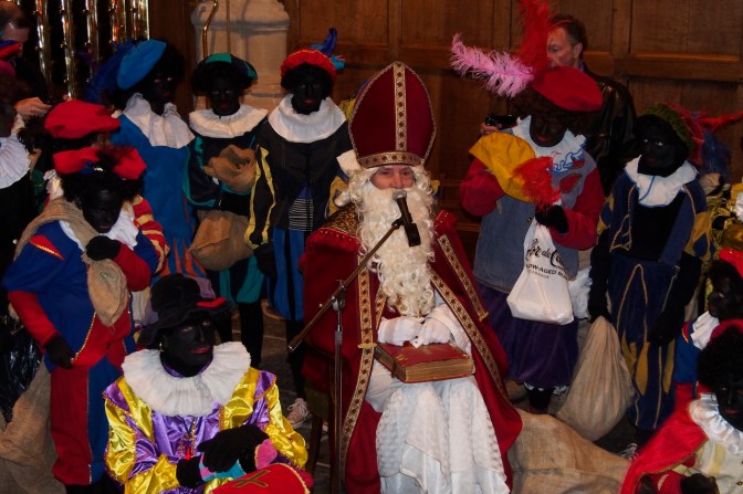 Sinterklaas with his zwarte Pieten.
