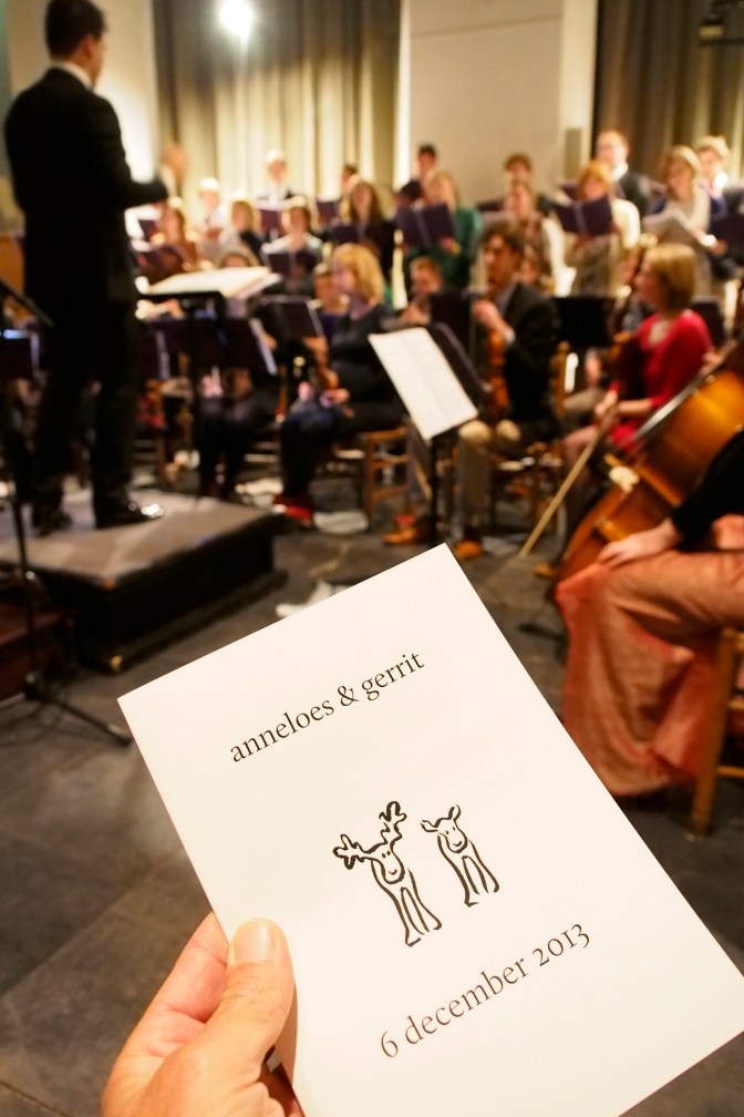 The church ceremony, complete with choir and orchestra. (The moose on the program speaks of their love of Canada)
