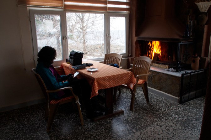Having lunch on the road to Biga, Turkey.