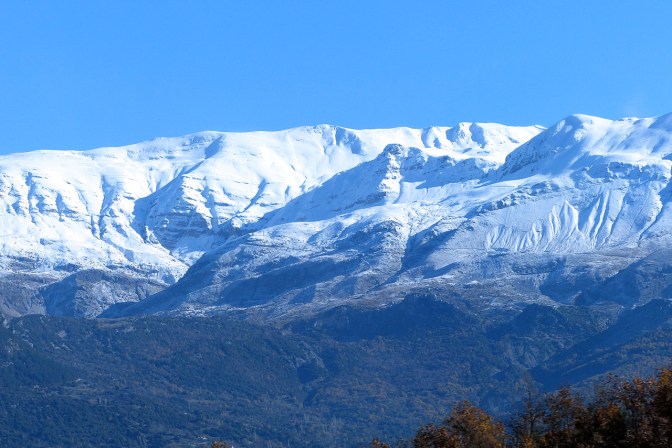 The view from the bus on the way to Kalabaka.