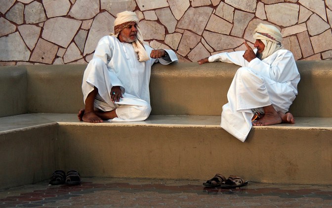 Discussing the stories of the day.