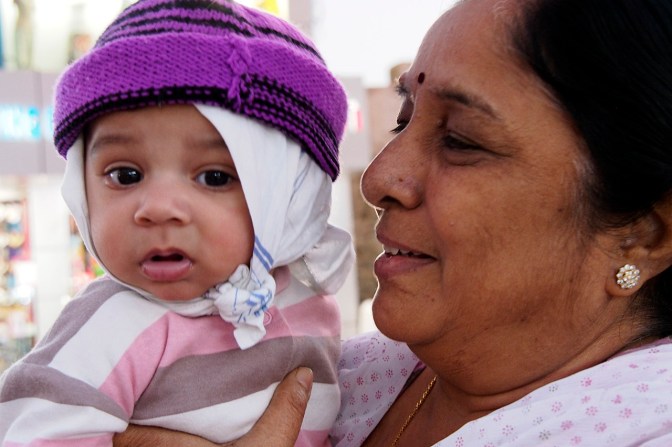 Grandmother with three and a half month old grandson.