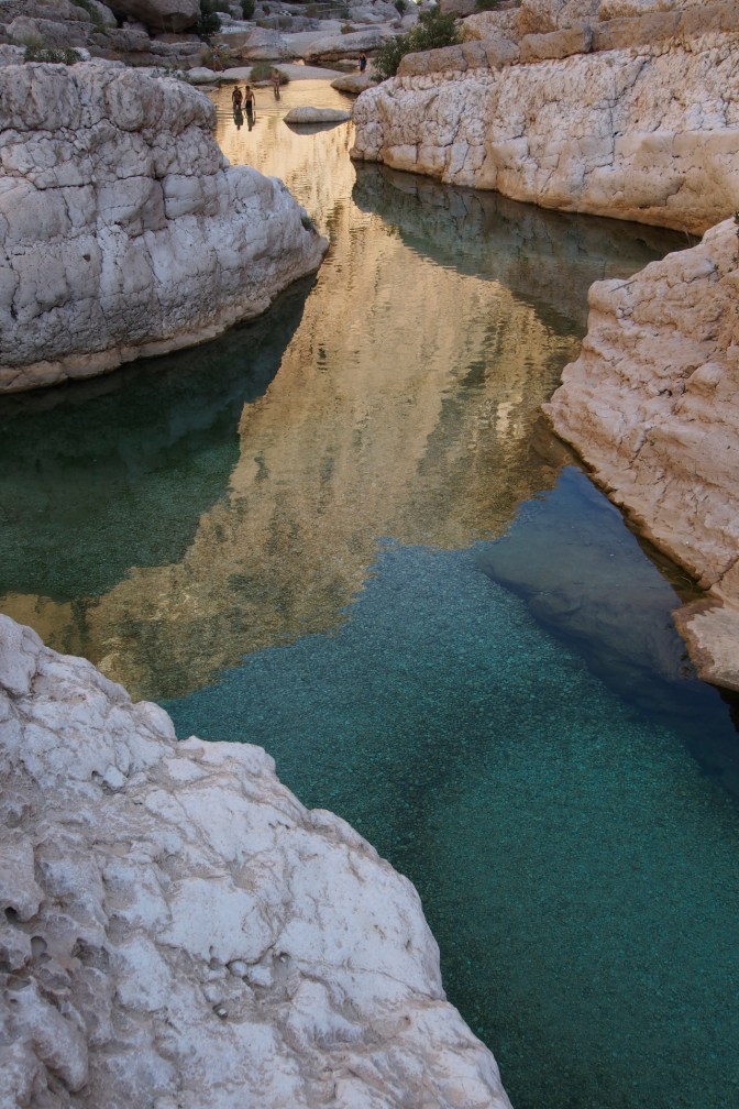 Crystal clear pool in Wadi Shab.