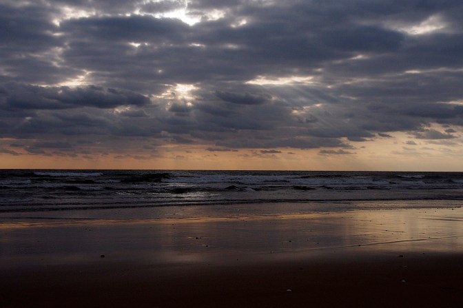 Sunrise on the beach at Asilah.