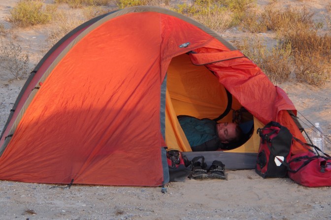 Sebastian waking up at sunrise.