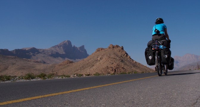 Jan heading up Jabal Shams from Al Hamra.