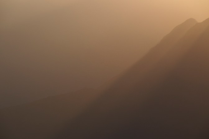 Sunset shadows on Jabal Shams.