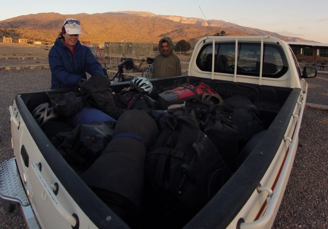 Unloading the luggage at Jabal Shams Heights Resort.