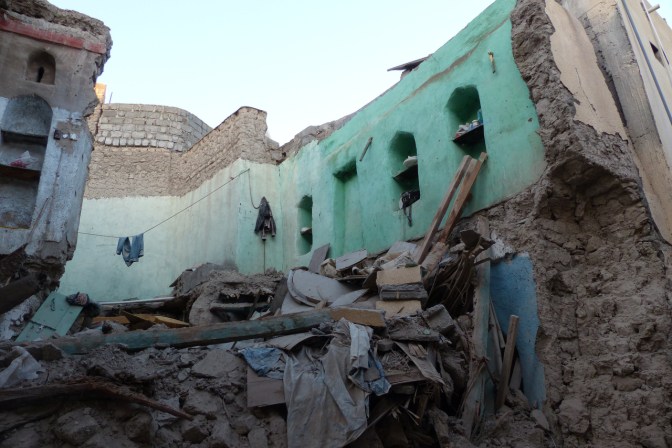 Crumbling mud-brick houses in Nizwa.
