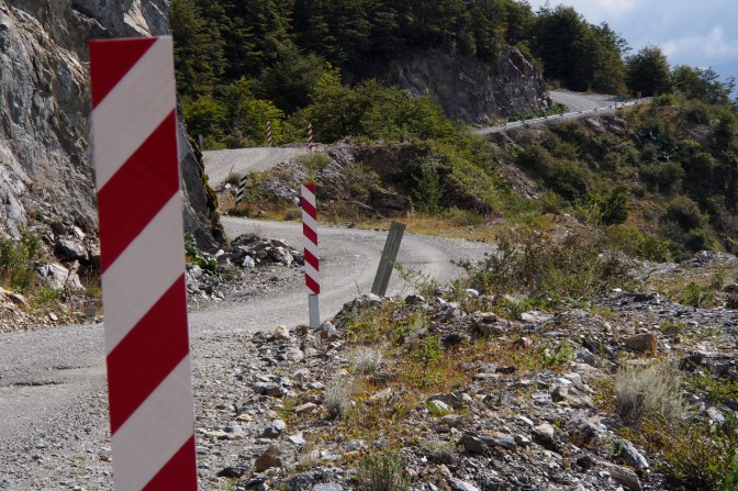 The road gradually climbing.