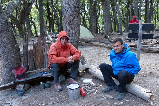Paul and Arthur, a fellow traveller from France, in Poincenot camp.