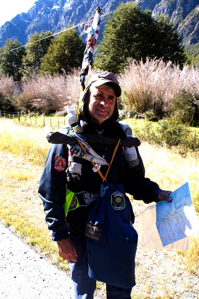 Martin Hutchinson who has been walking for seven years. He began in Mexico.