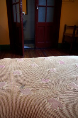 Our Maple Leaf bed spread in Quinta Rufino B&B in Mendoza.