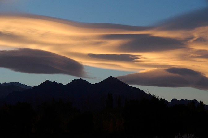 Sunset over the Uspallata valley.