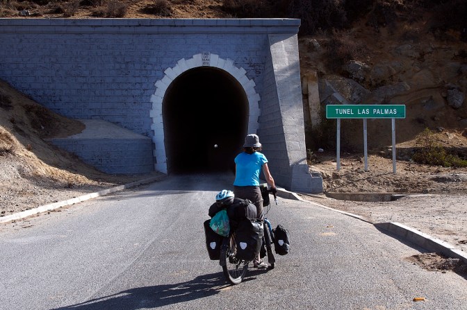 The Las Palmas tunnel, about 1.5 km long, built in 1910. The first of five tunnels on our route north to Ovalle.