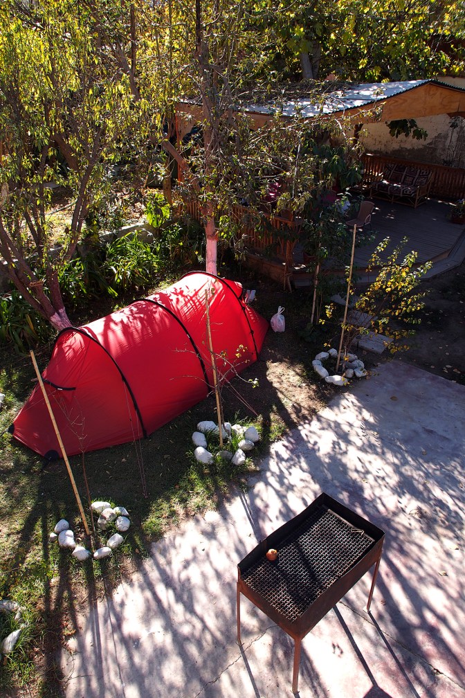 Our camp site at Hostal Michel in Vicuña.
