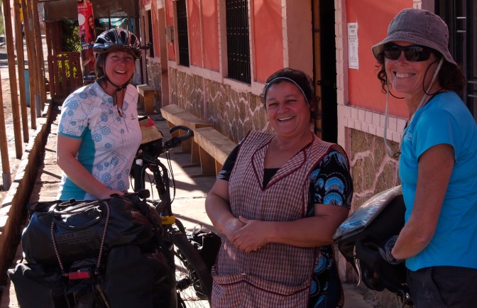 Jan and Anita with Monica, our hostess at Hospedaje El Minero in Incahuasi.