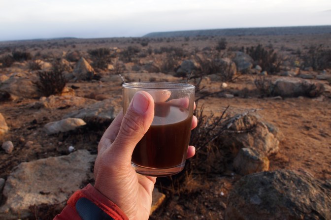 Greeting the sunrise with a shot of espresso.