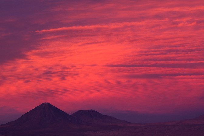 Fire in the sky above Licancabur.