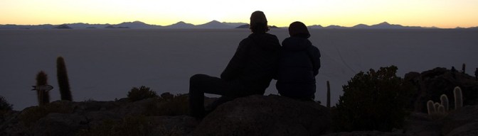 Enjoying the sunset over the Salar D'Uyuni, Bolviia.