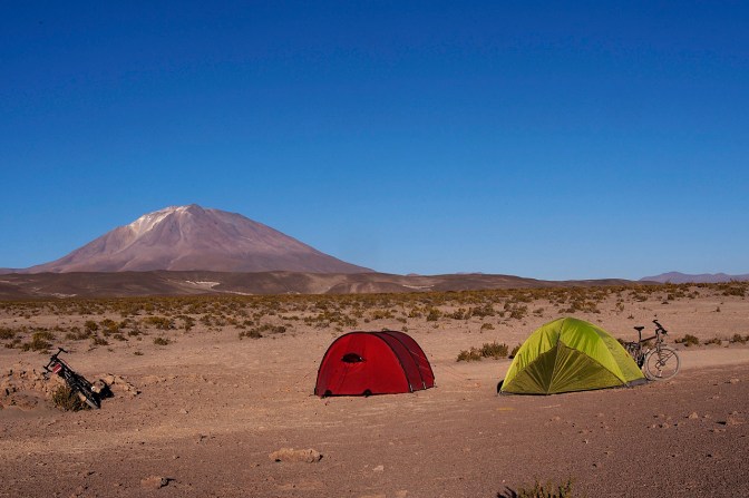Nicholas' and Paul's camp at the edge of the Salar south of San Juan. It went down to -18C in the night.