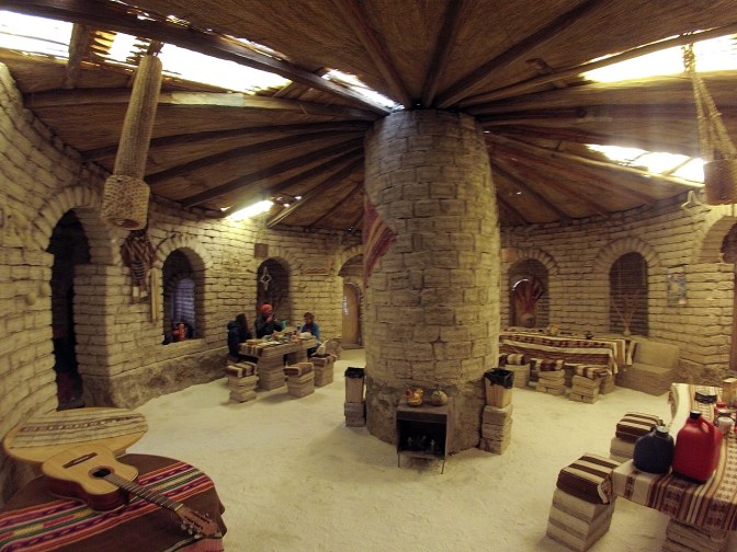 Our circular salt hostel at San Juan de Rosario.
