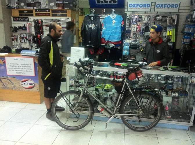 My bike with Felipe at Oxford Antofagasta.